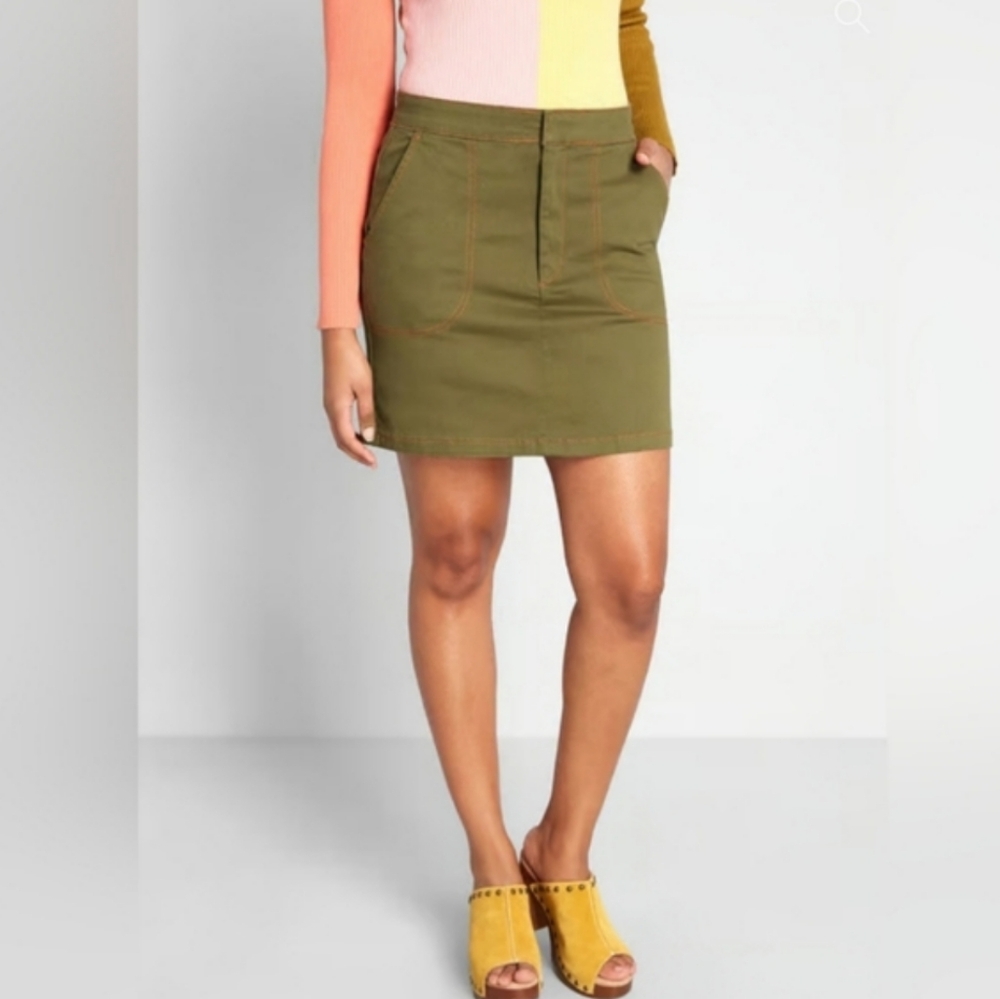 NWT Modcloth Green Sew It Seems Mini Skirt